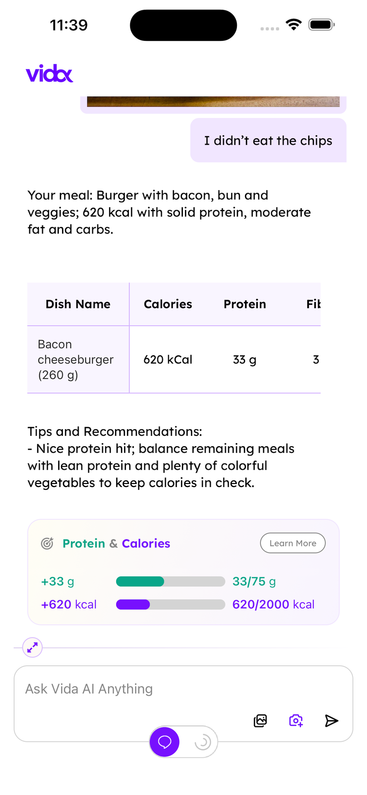 Vida Nutrition Analysis